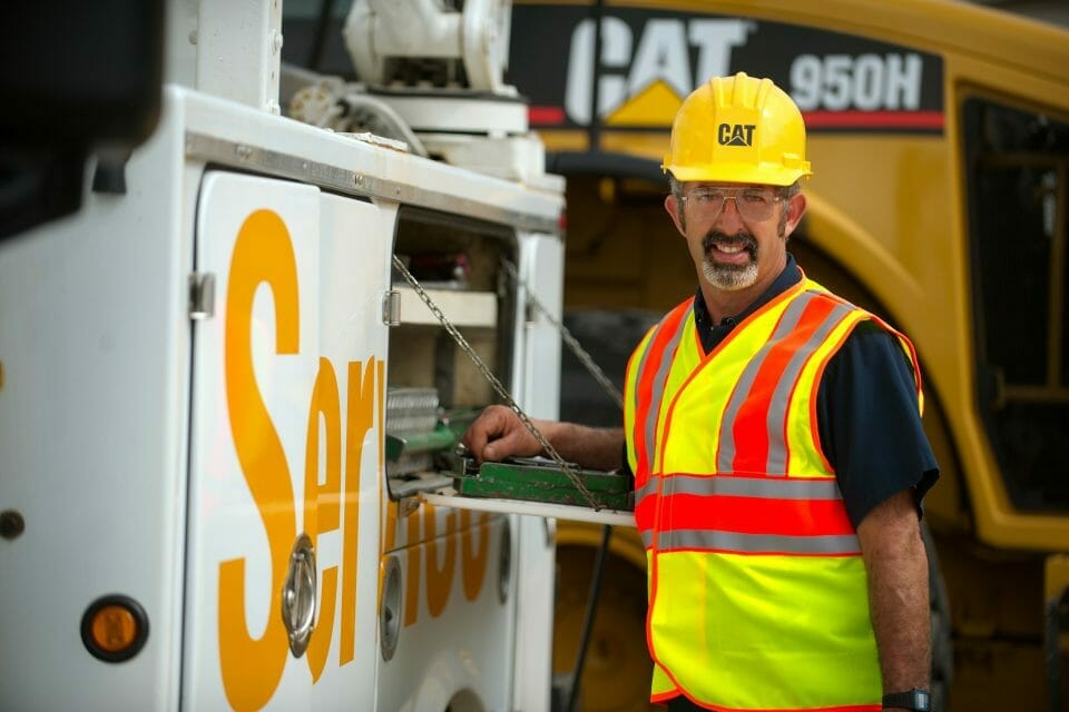 service technician wearing vest