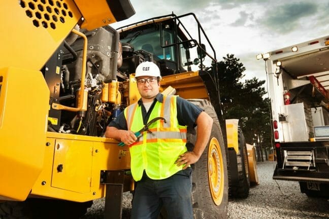 Technician with equipment