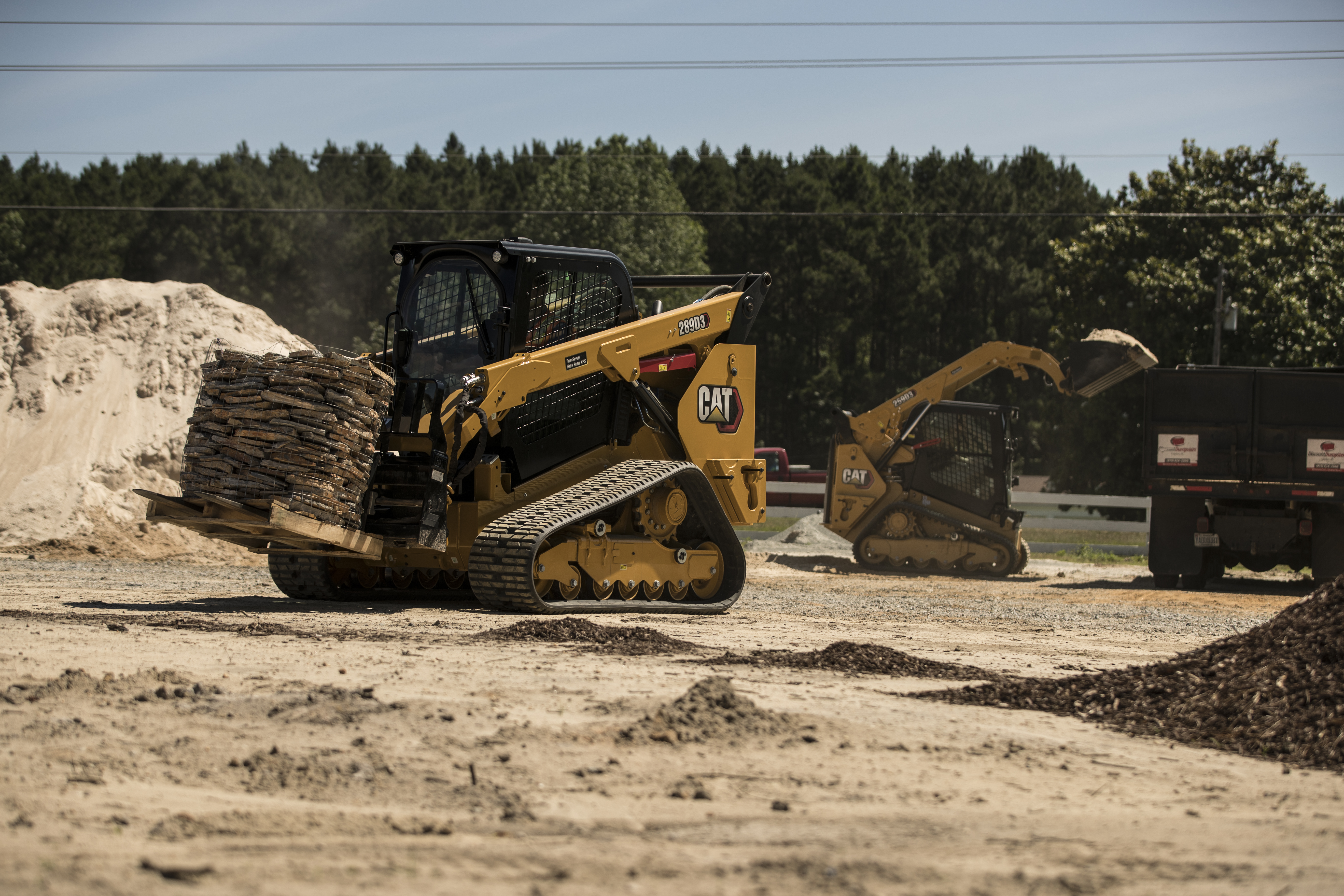 Skid steer lifting material