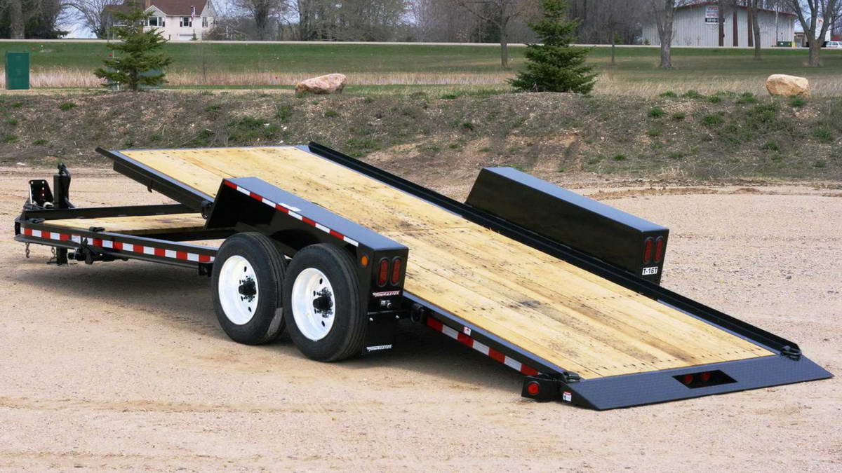 towmaster trailer in a gravel lot