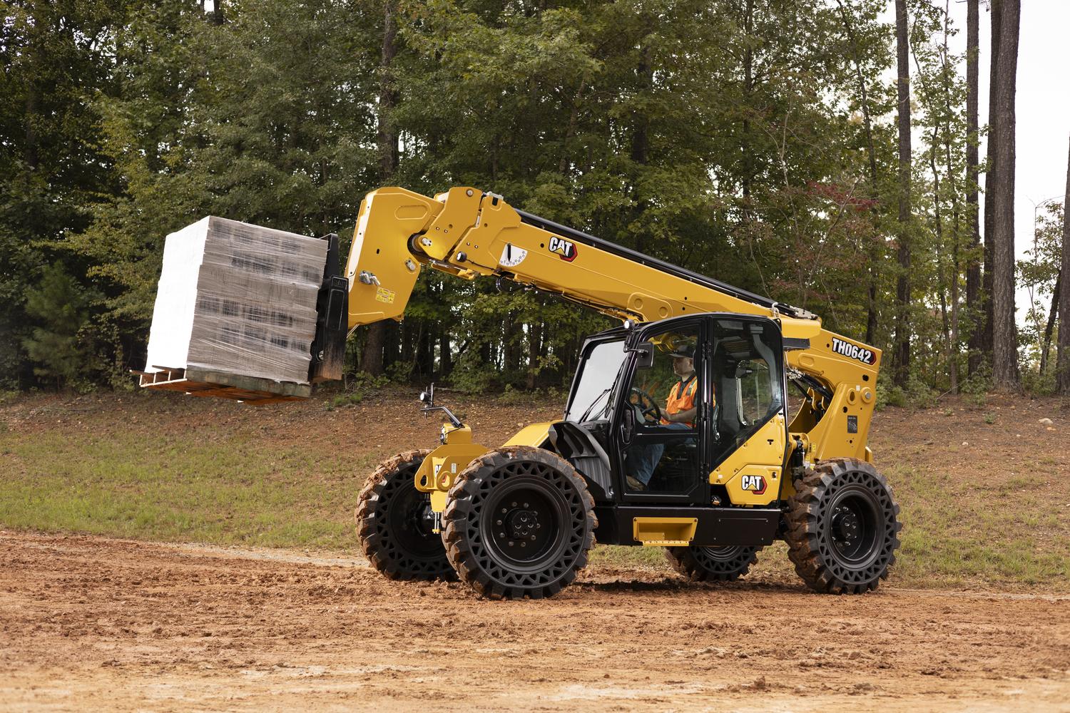 large-rented-telehandler CAT telehandler for rent lifting heavy items