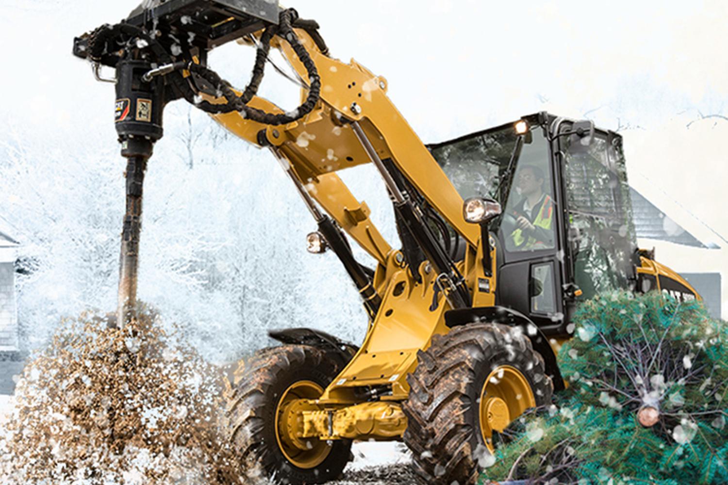 Rented landscaping equipment used for holiday work
