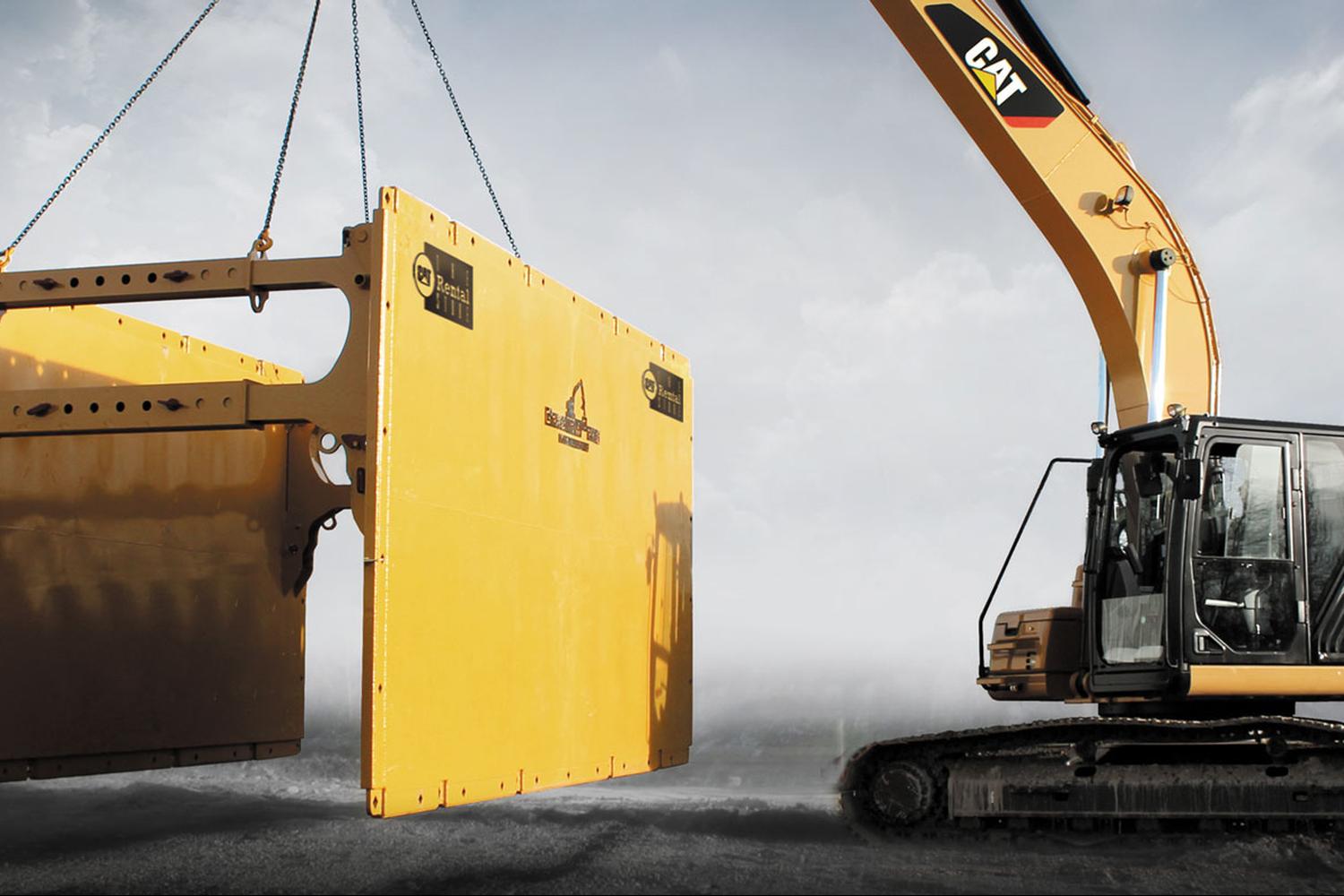rental-excavator-trench-box trench box rented with machine