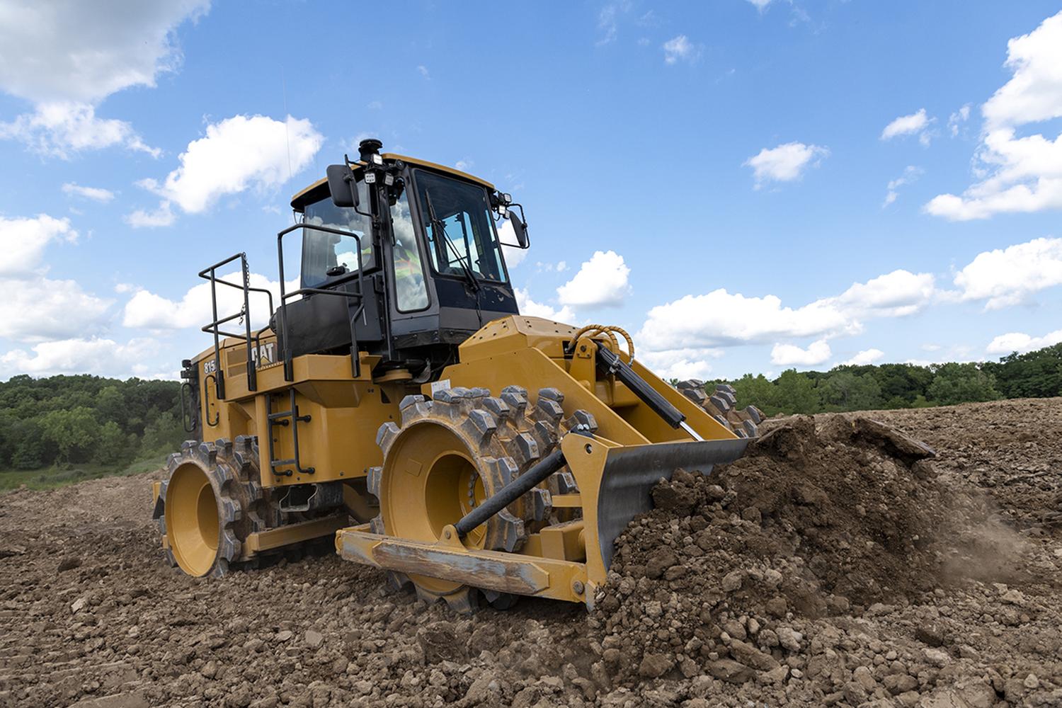 rented-compaction-equipment Rented compaction machine in the dirt of a job site